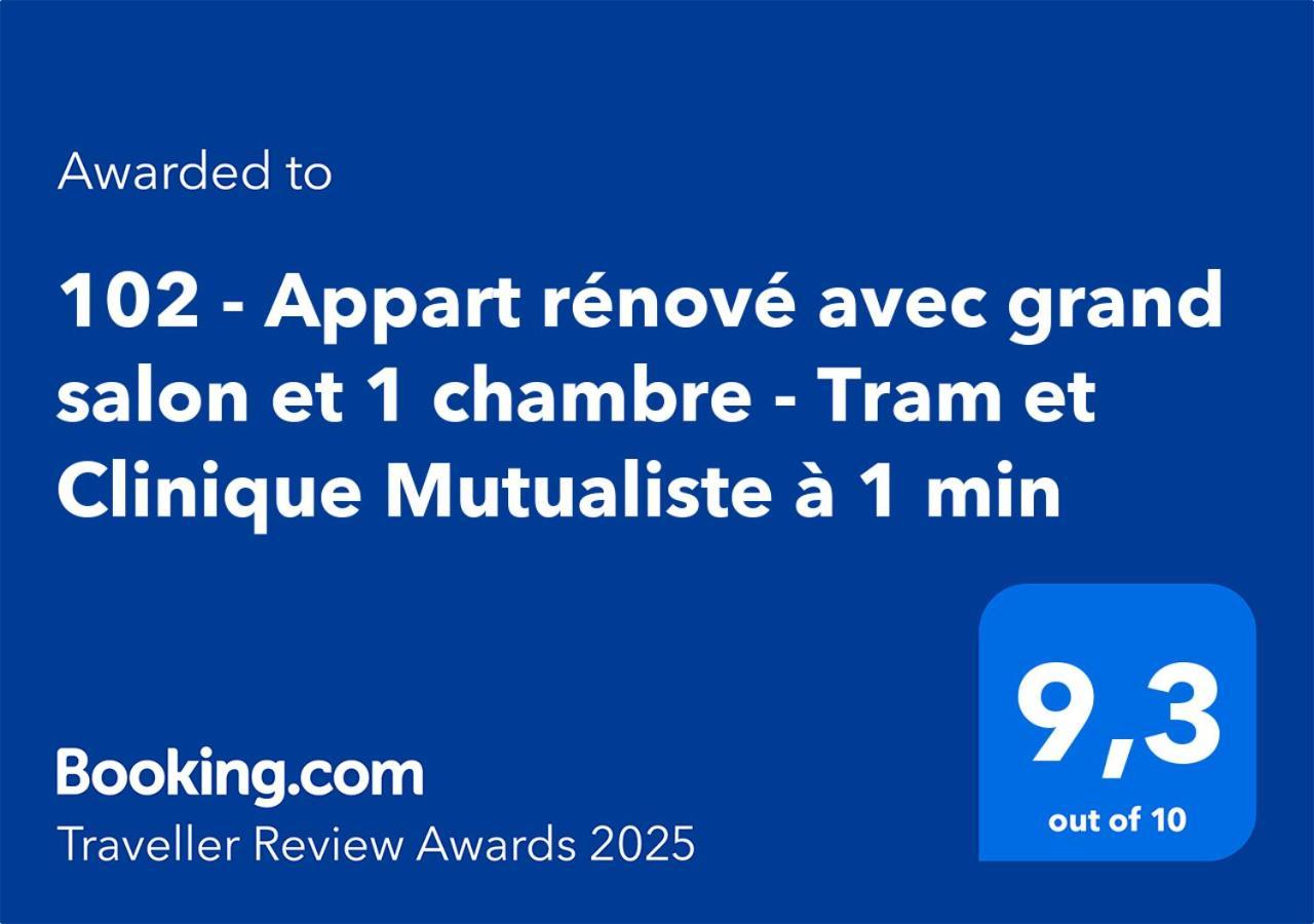 102 - Appart Renove Avec Grand Salon Et 1 Chambre - Tram Et Clinique Mutualiste A 1 Min 그르노블 외부 사진